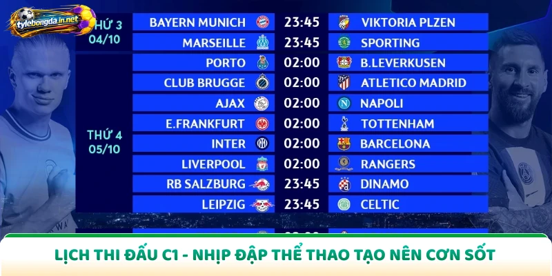 Lịch Thi Đấu C1 - Nhịp Đập Thể Thao Tạo Nên Cơn Sốt